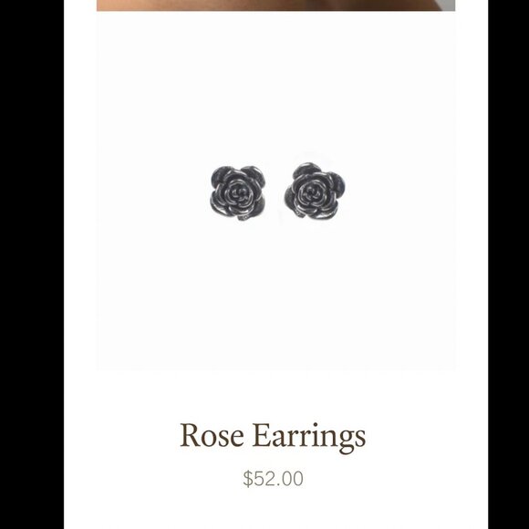 Rose Earrings with Rose Gold Vermeil 🌹 - Picture 5 of 5